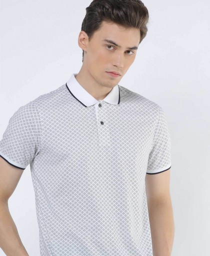 NETPLAY Printed Polo T shirt With Contrast Tipping BDF Shopping