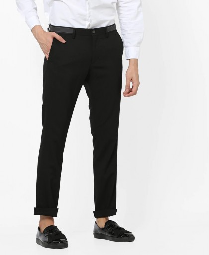 U S Polo Assn Tailored Black Slim Fit Self Design Formal Trousers for men  price  Best buy price in India August 2023 detail  trends  PriceHunt